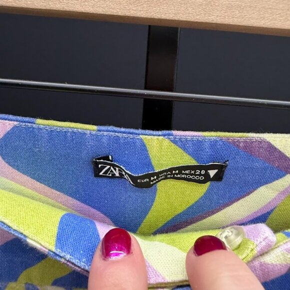 Zara Multicolored Groovy Patterned Flare Pants - Picture 3 of 5